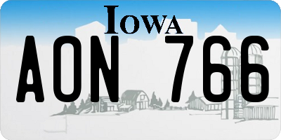 IA license plate AON766