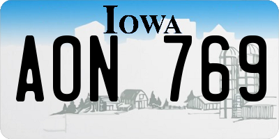 IA license plate AON769