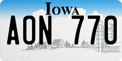 IA license plate AON770