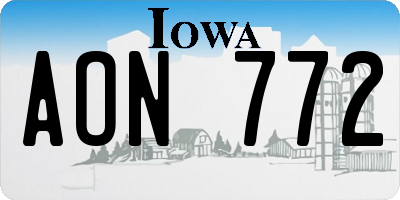 IA license plate AON772