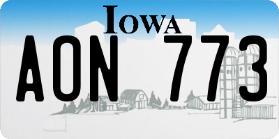 IA license plate AON773