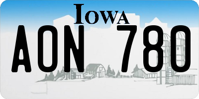 IA license plate AON780
