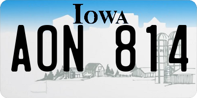 IA license plate AON814