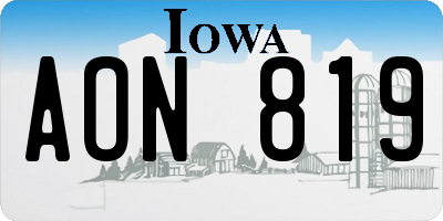 IA license plate AON819