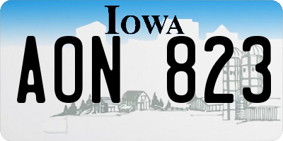 IA license plate AON823
