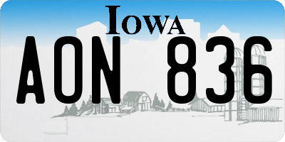 IA license plate AON836