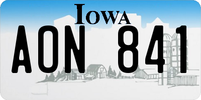IA license plate AON841