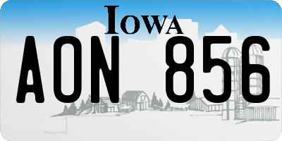 IA license plate AON856