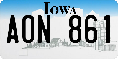 IA license plate AON861