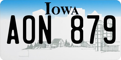 IA license plate AON879