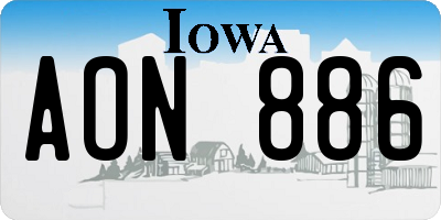 IA license plate AON886
