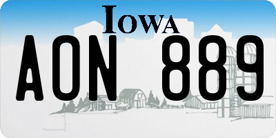 IA license plate AON889