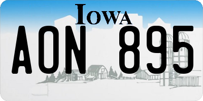IA license plate AON895