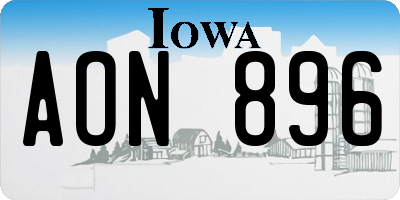 IA license plate AON896