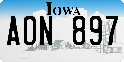 IA license plate AON897