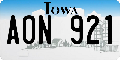 IA license plate AON921