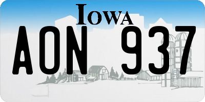 IA license plate AON937