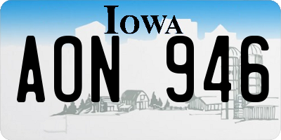 IA license plate AON946