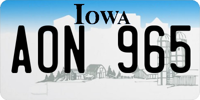 IA license plate AON965