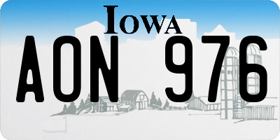 IA license plate AON976