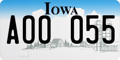 IA license plate AOO055