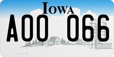 IA license plate AOO066
