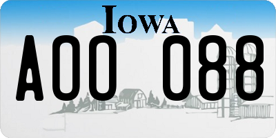 IA license plate AOO088