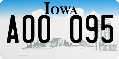 IA license plate AOO095