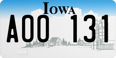 IA license plate AOO131