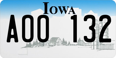 IA license plate AOO132