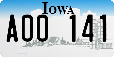 IA license plate AOO141