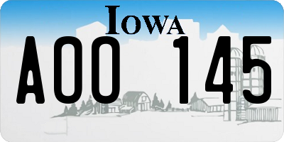 IA license plate AOO145