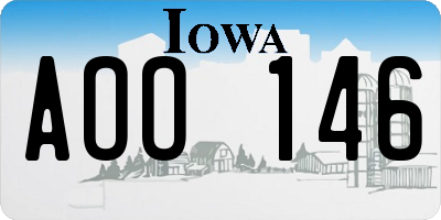 IA license plate AOO146