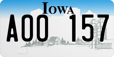 IA license plate AOO157