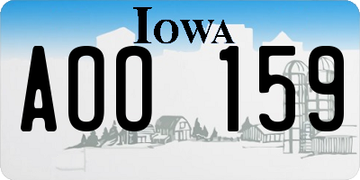 IA license plate AOO159
