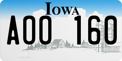 IA license plate AOO160