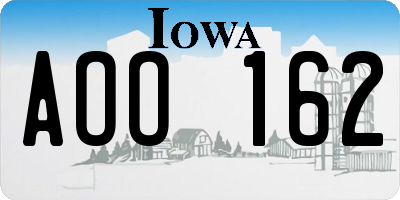 IA license plate AOO162