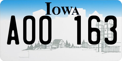 IA license plate AOO163