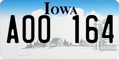 IA license plate AOO164