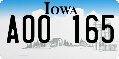 IA license plate AOO165