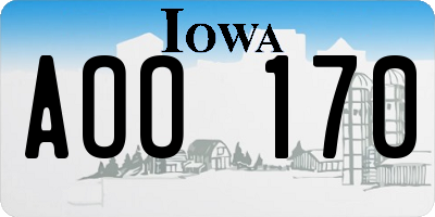 IA license plate AOO170