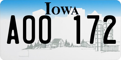IA license plate AOO172
