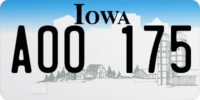 IA license plate AOO175