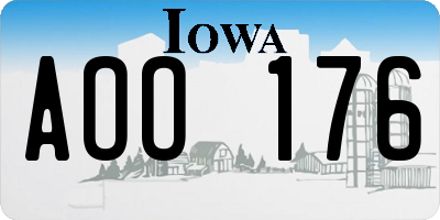 IA license plate AOO176