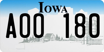 IA license plate AOO180