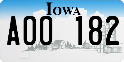 IA license plate AOO182