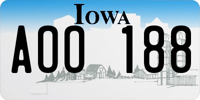 IA license plate AOO188