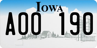 IA license plate AOO190
