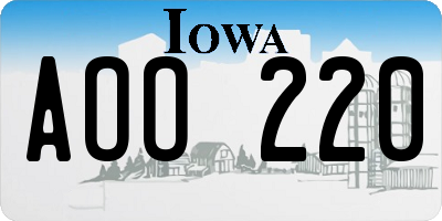 IA license plate AOO220