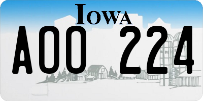 IA license plate AOO224